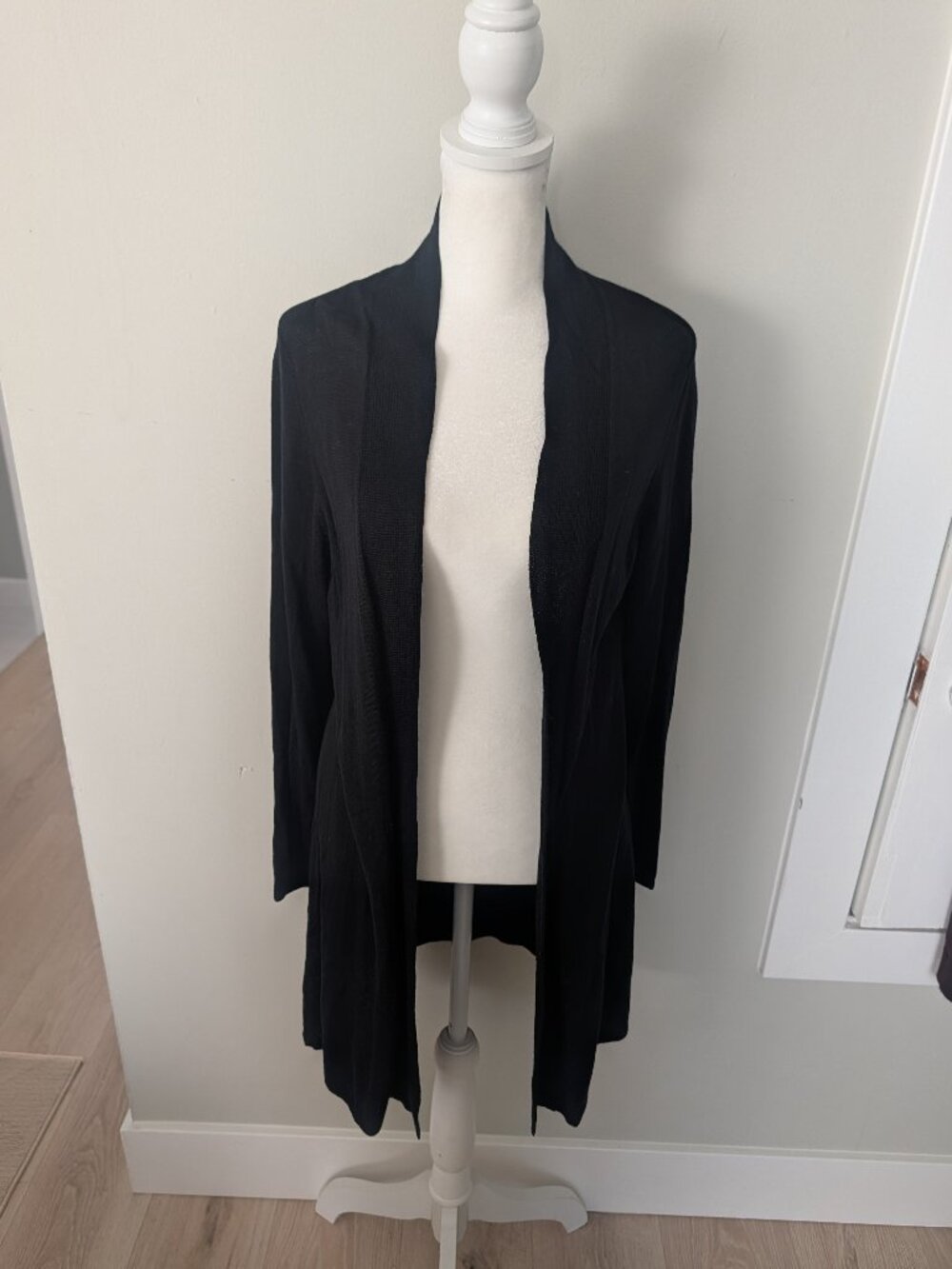 Eileen Fisher Black Cashmere Long Cardigan Small